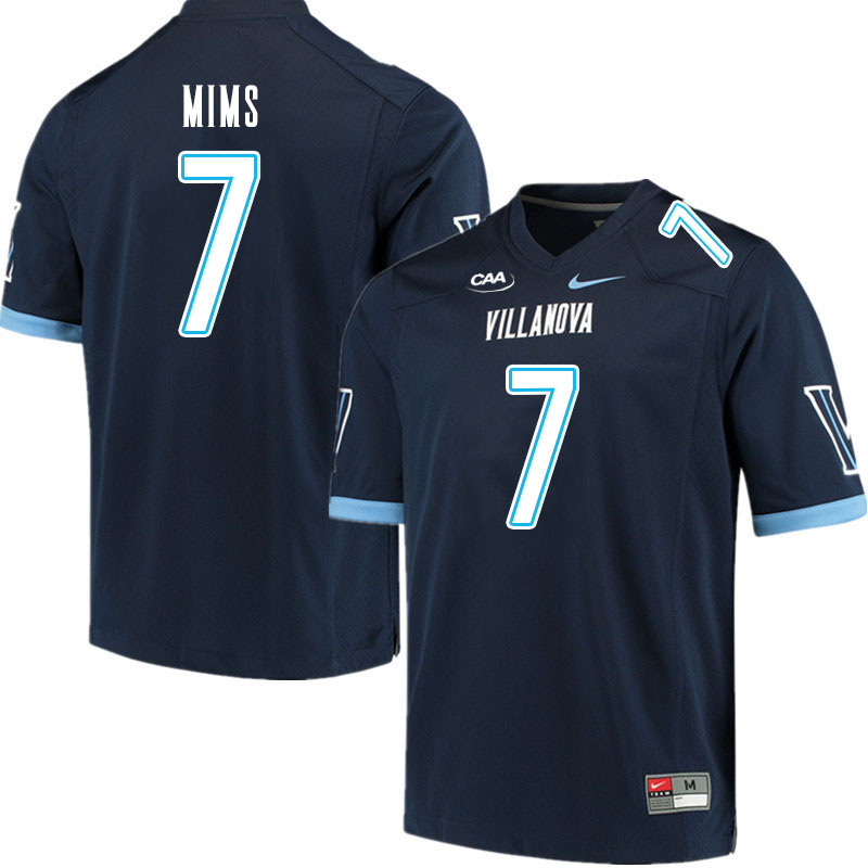 Men #7 Tyrell Mims Villanova Wildcats College Football Jerseys Stitched Sale-Navy